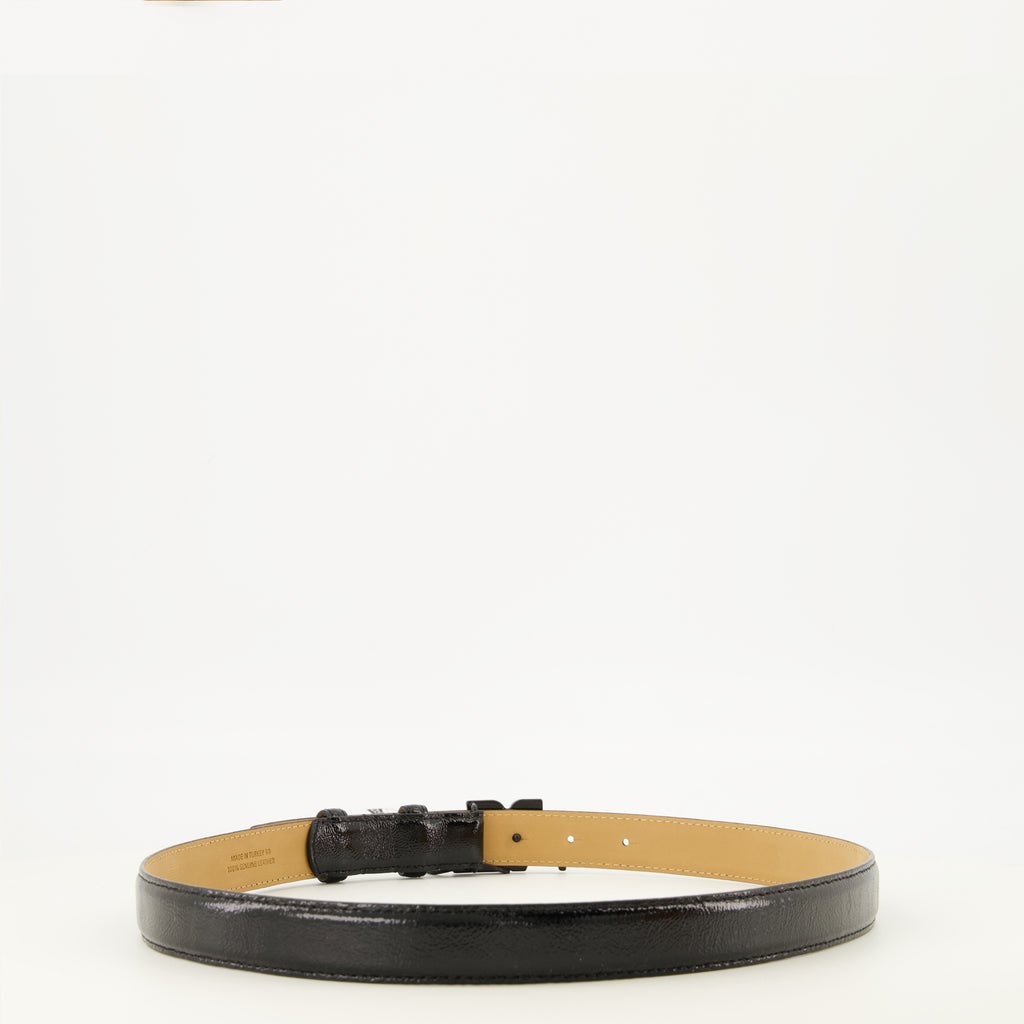 Ceintures Cintura in Pelle Lucida AC Nera Courrèges Noir Femme