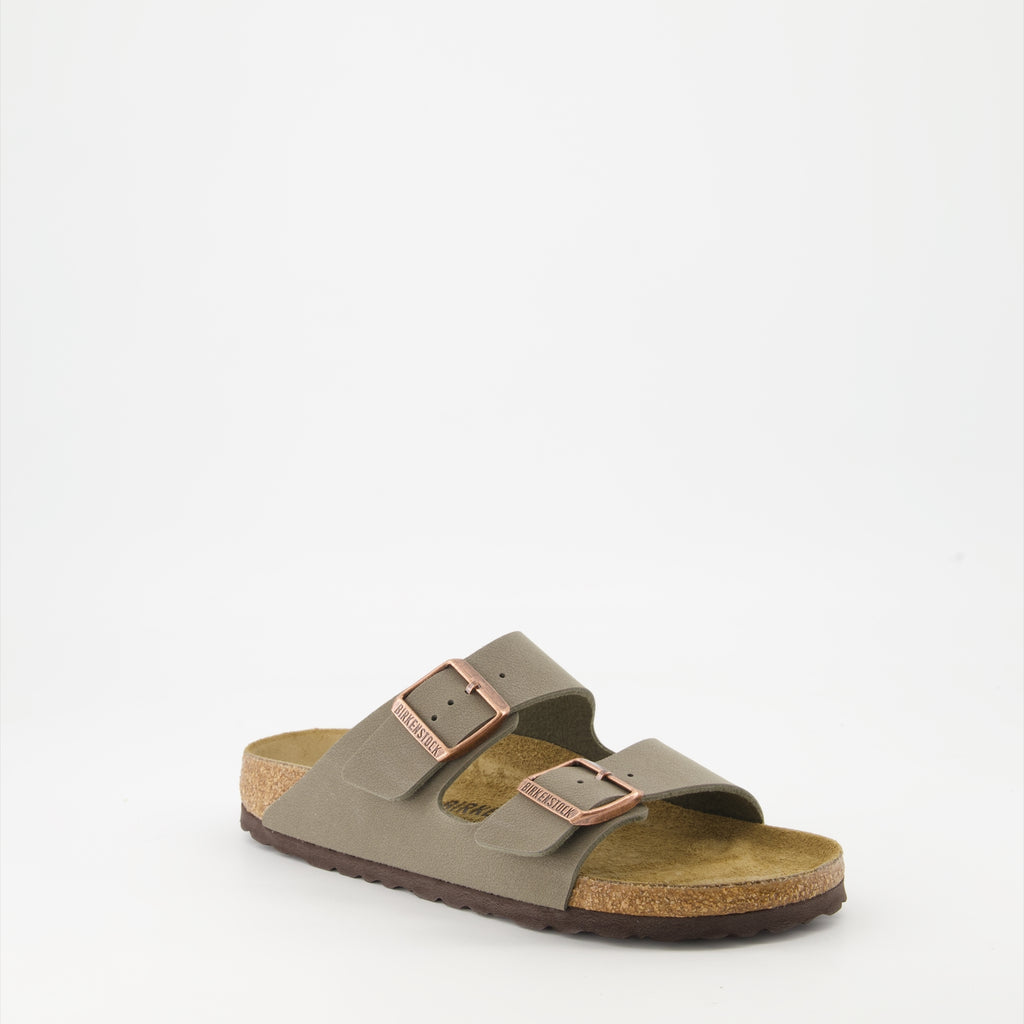 Zapatos abiertos Claquettes Arizona Birko-Flor Birkenstock Caqui Homme