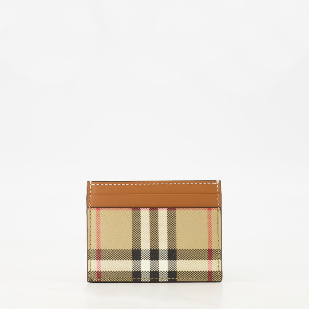 スモールレザーグッズ サンドン チェック カードホルダー Burberry ベージュ Femme