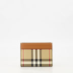 スモールレザーグッズ サンドン チェック カードホルダー Burberry ベージュ Femme
