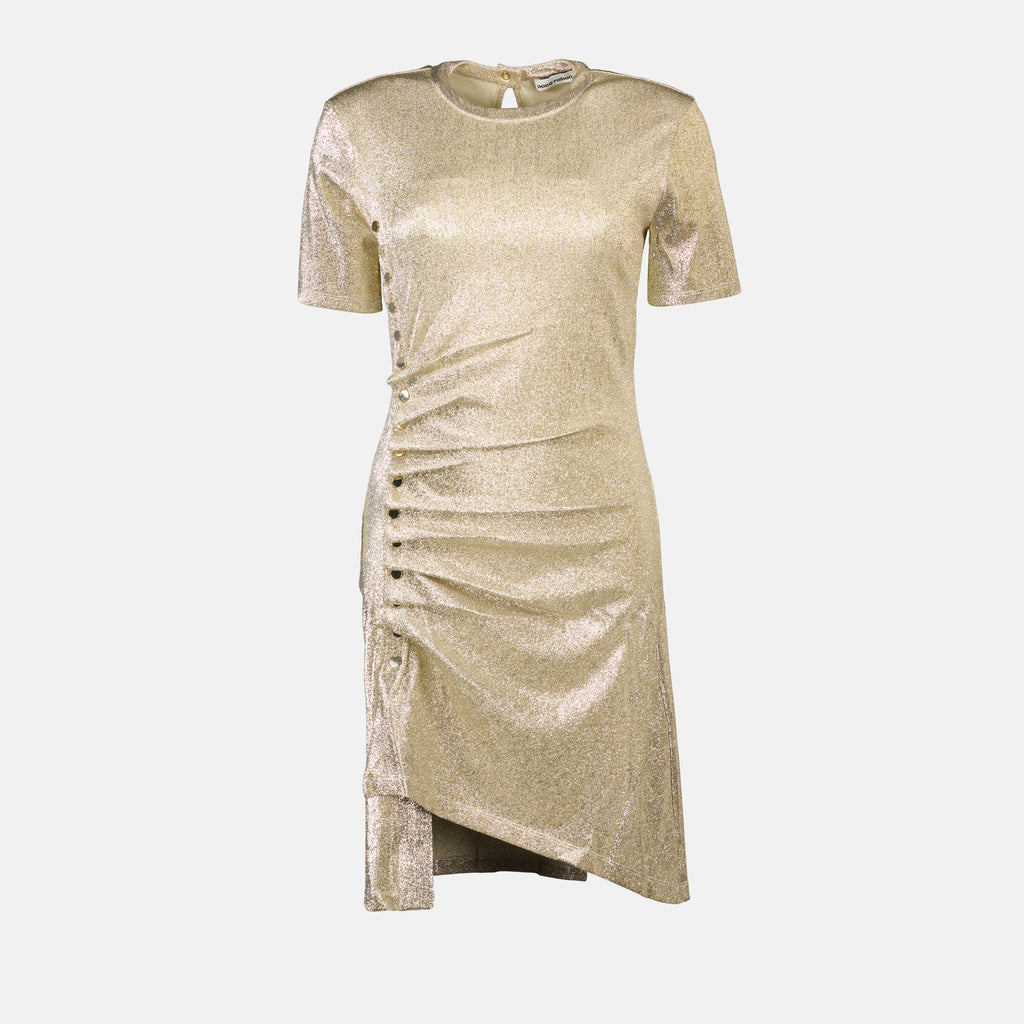 Vestidos Vestido Lurex Drapado Rabanne Ouro Mulher