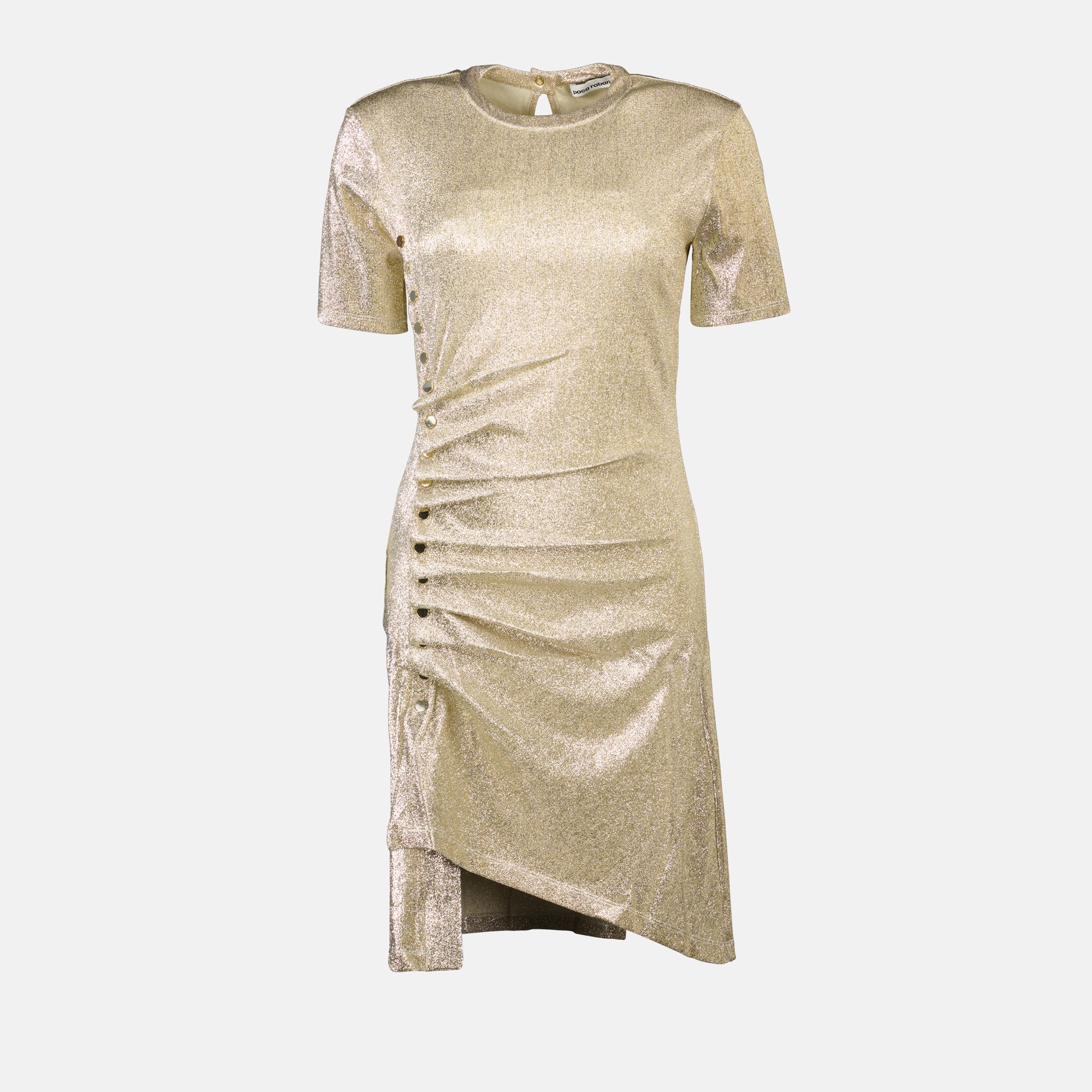 Vestidos Vestido Lurex Drapado Rabanne Ouro Mulher