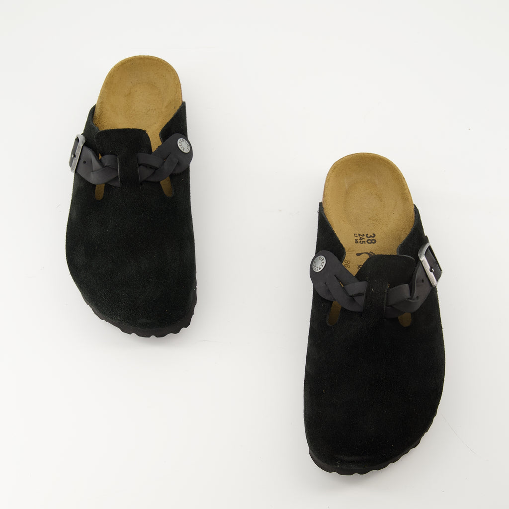 Image of the Birkenstock Boston Mules for Women - Autumn-Winter 2025 Season - Top view of the pair of shoes