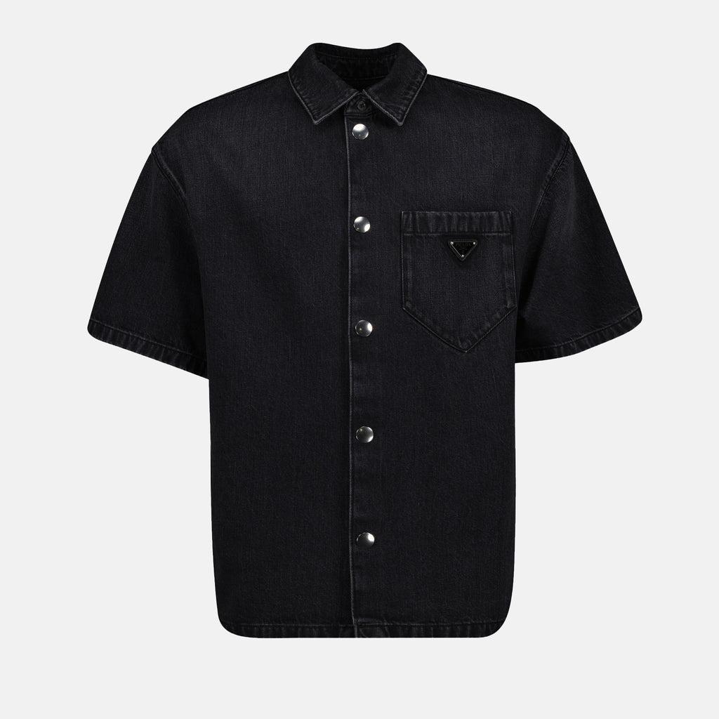 Camisas Camisa de Denim Prada Preto Homme