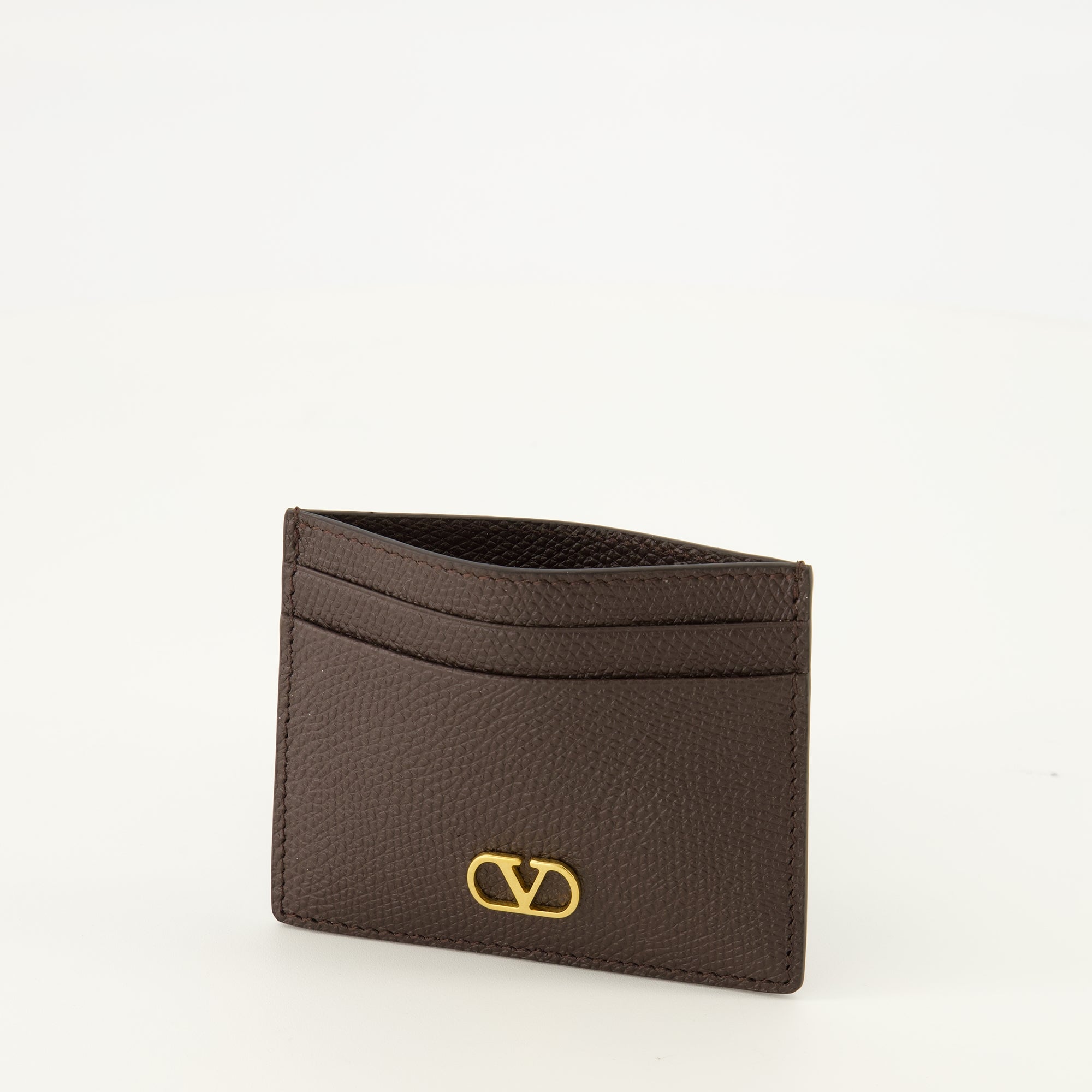 Petite maroquinerie Porte-cartes VLogo en cuir marron Valentino Garavani Marron Femme