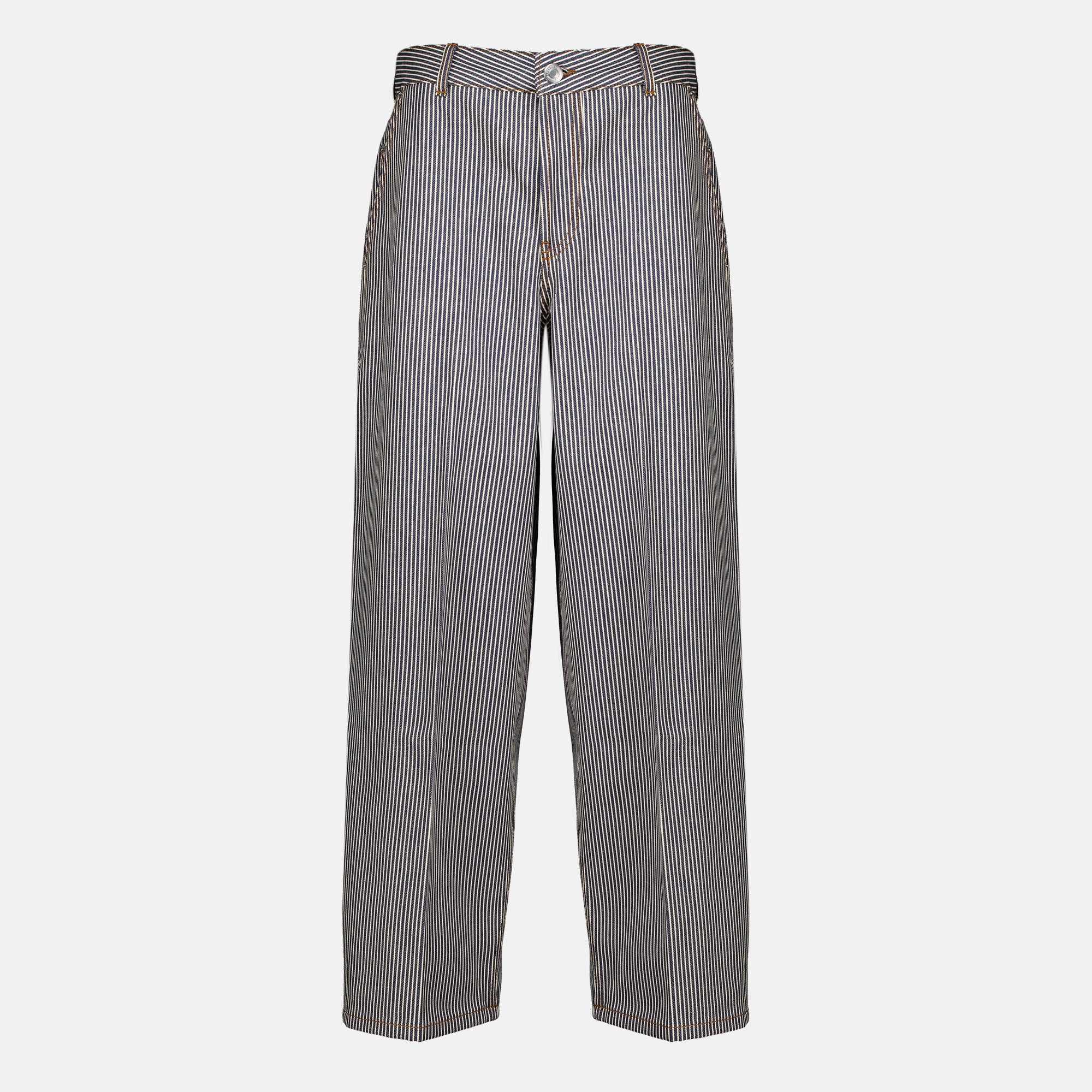 Pantalons Jeans Balloon a Righe Ami PARIS Gris Femme