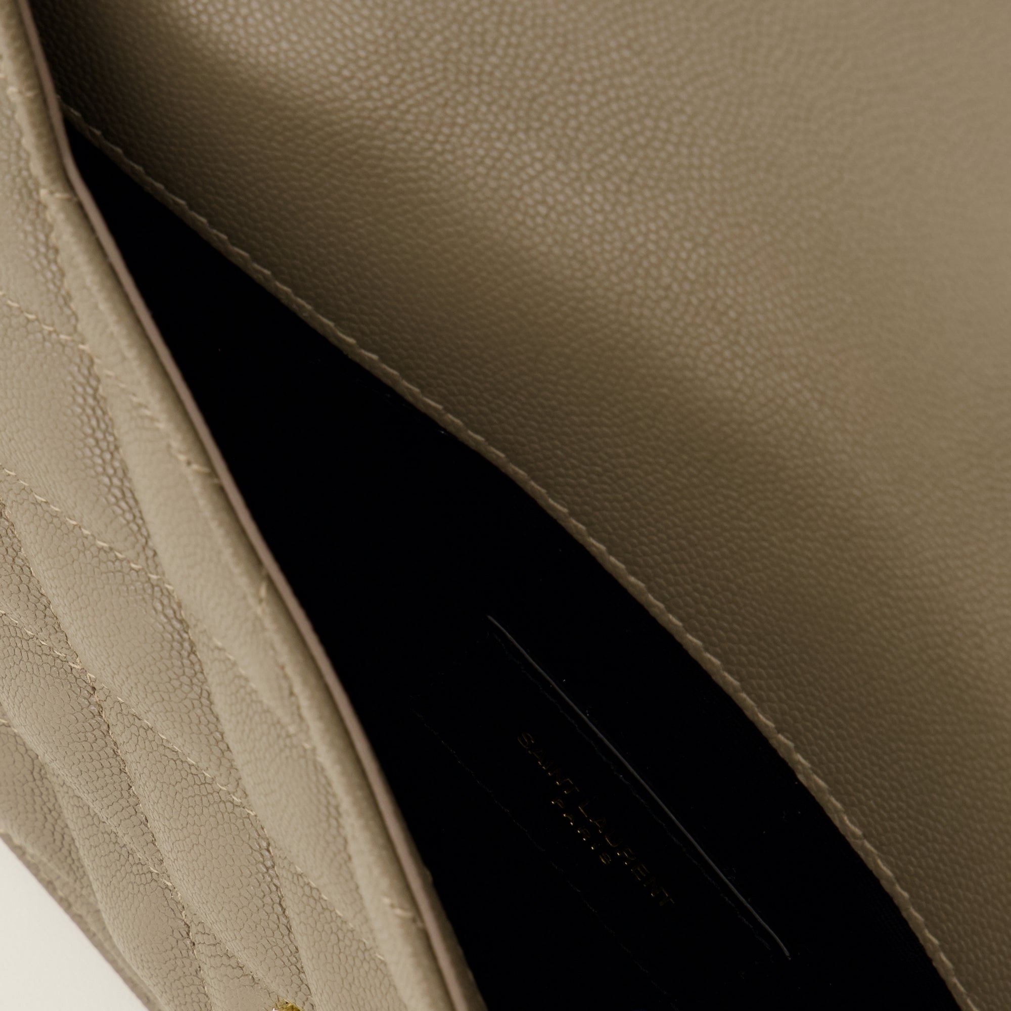 Pochettes Beige Leather Paris Clutch Saint Laurent Beige Femme