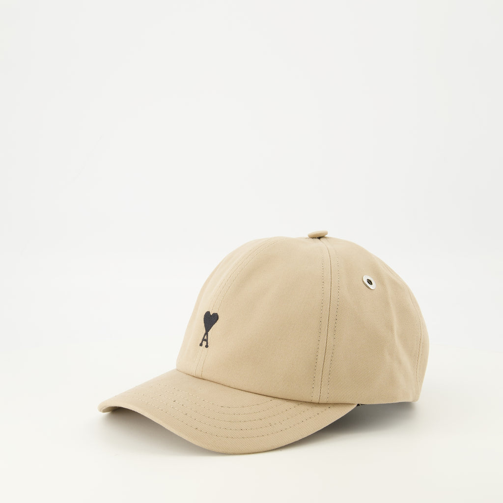 Image of the Ami de coeur beige cap from the brand Ami PARIS for Unisex - Spring-Summer 2026 - Back View