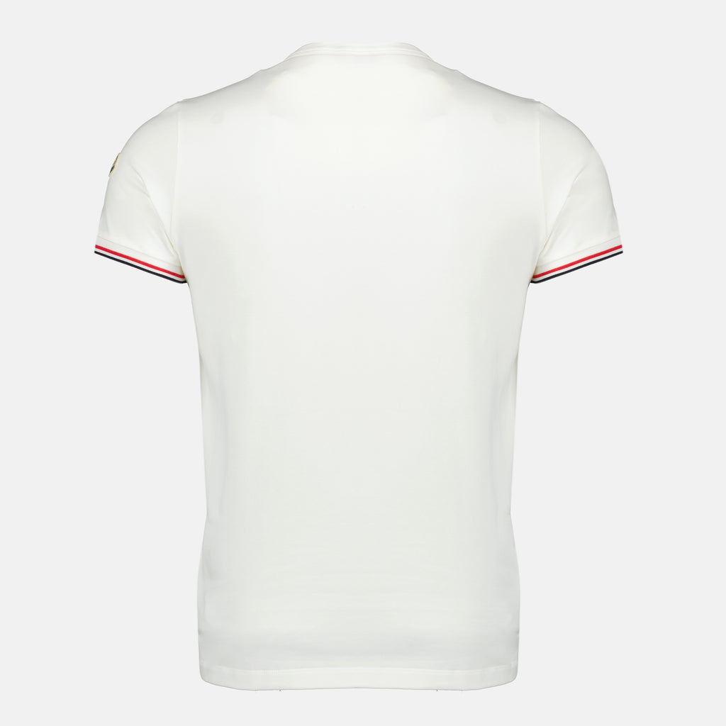 Image de l'article T-shirt à bordure blanc de la marque Moncler pour Homme - Saison Printemps-Été 2026 - Vue de Dos