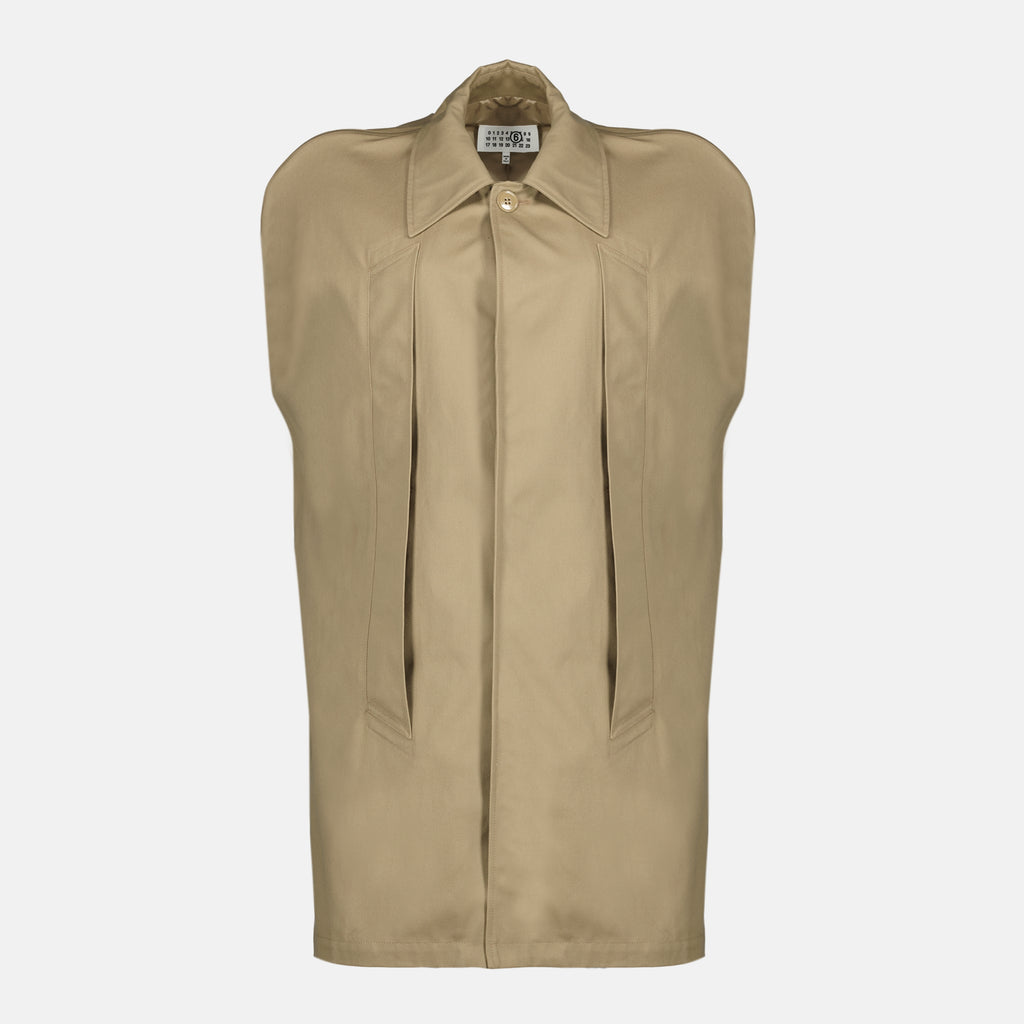 Vestes ベージュ コットン 撥水 ケープ コート Mm6 Beige Femme