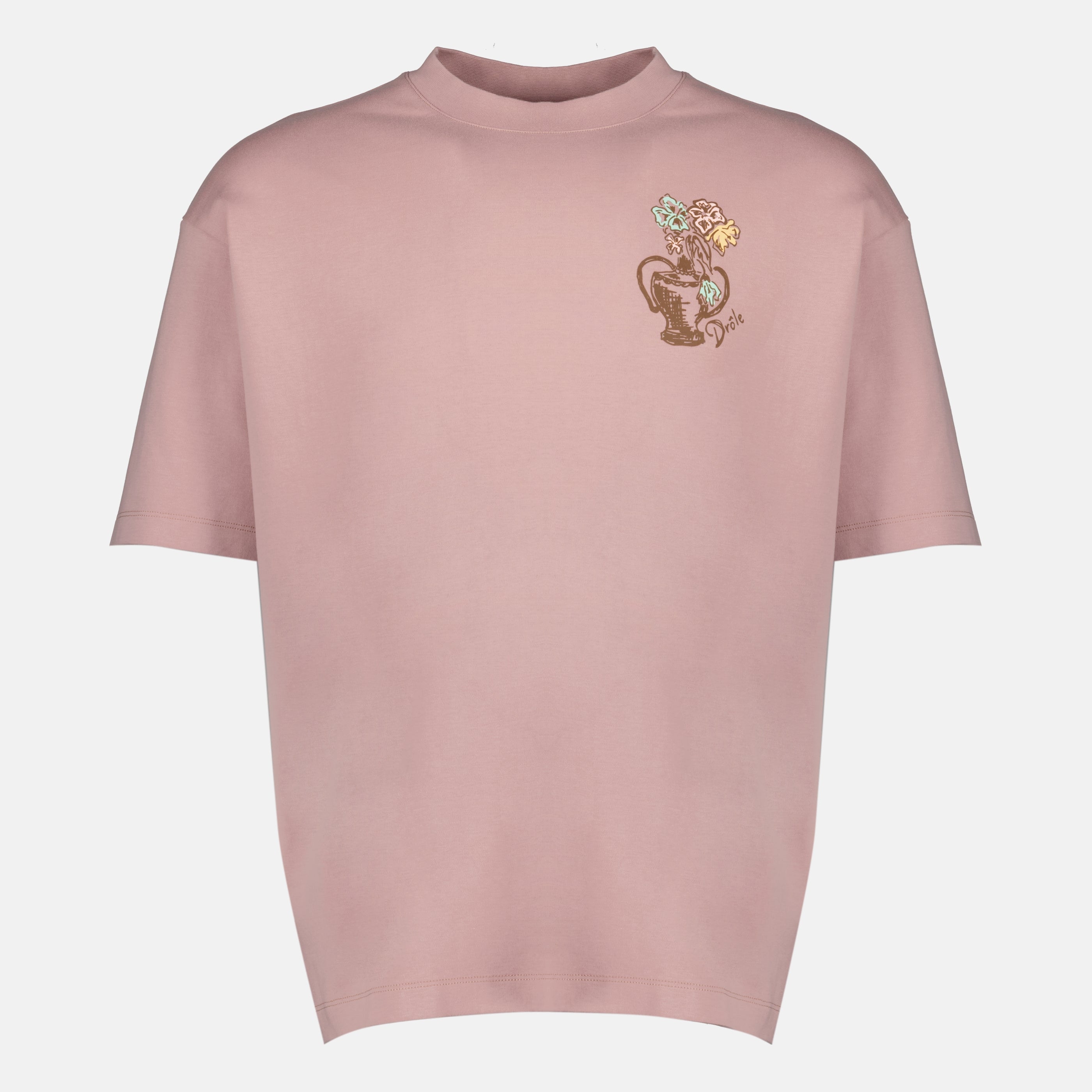 Imagem da t-shirt rosa Vase Havana da marca Drole De Monsieur para Homens - Temporada Primavera-Verão 2026 - Vista Frontal