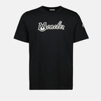 T-shirts T-shirt à logo brodé Moncler Noir Homme