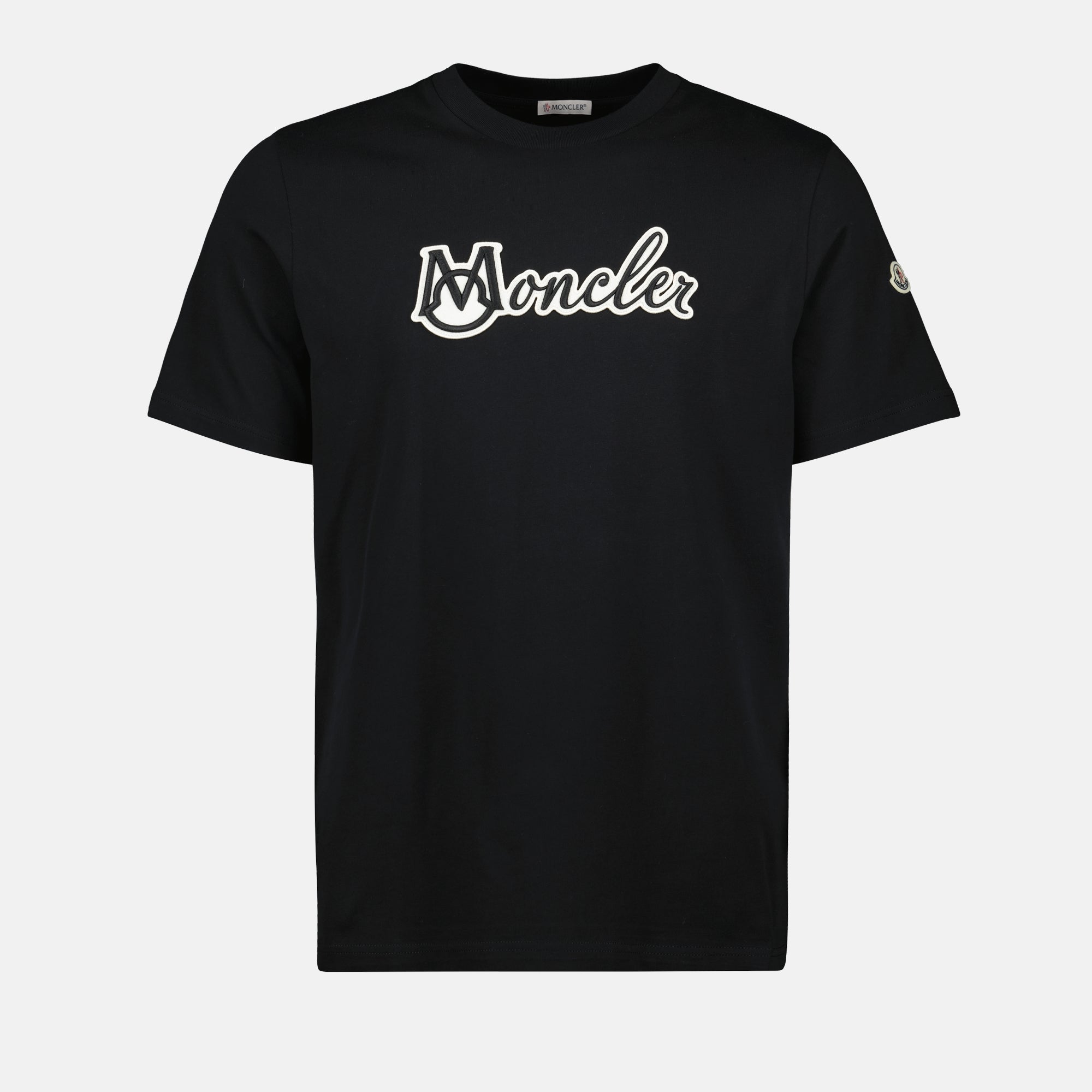 Camisetas T-shirt à logo brodé Moncler Preto Homme