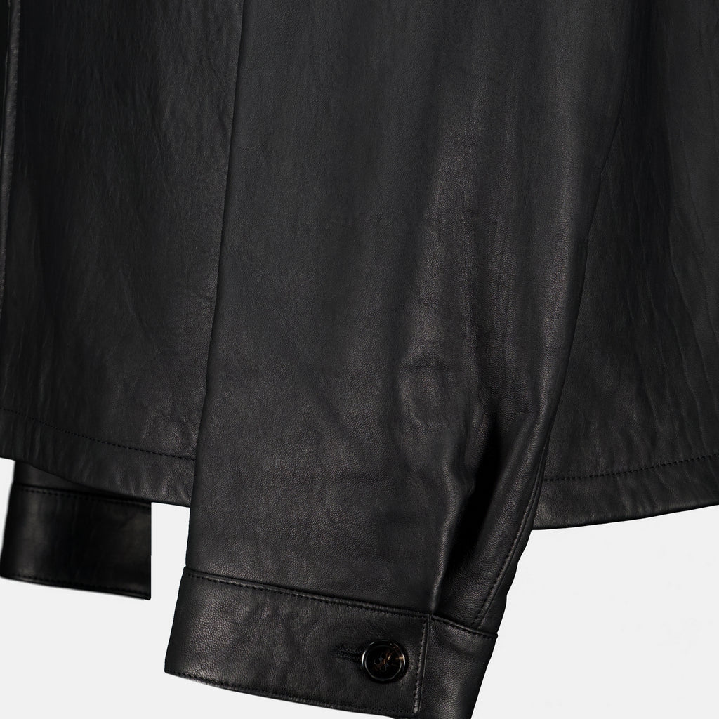 Manteaux 블랙 나파 가죽 자켓 Prada Noir Homme