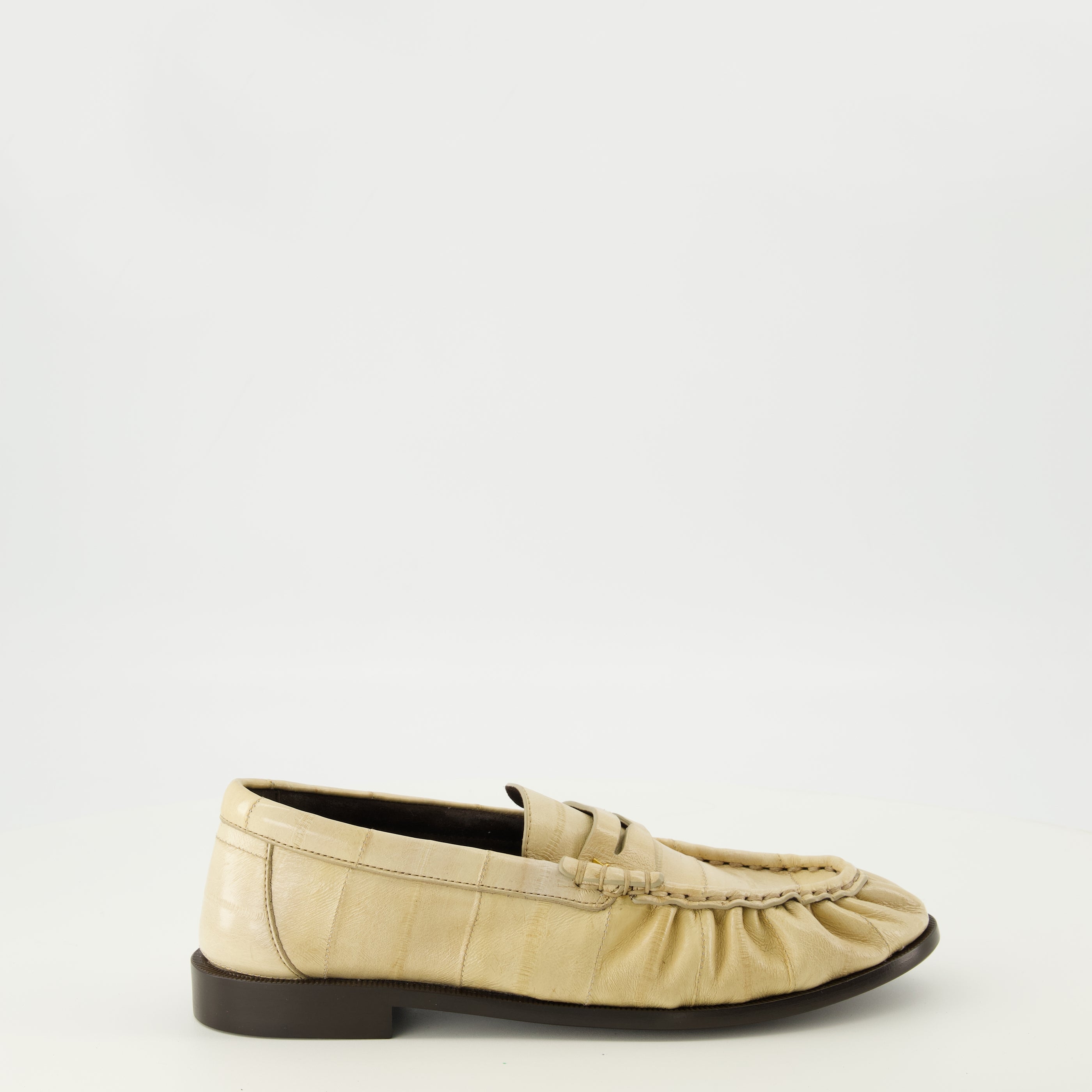 Mocassins Mocassins Loafer beige en cuir d'anguilles Saint Laurent Beige Femme
