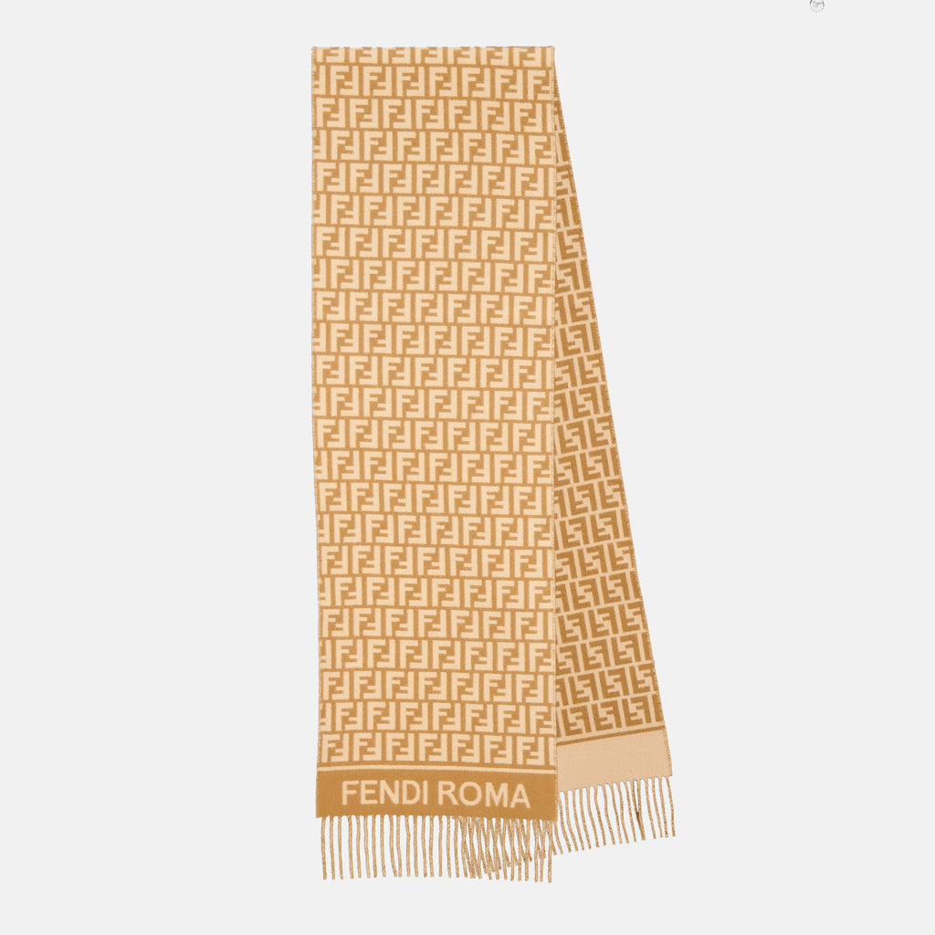 Imagem do artigo Echarpe FF castanha da marca Fendi para Mulheres - Temporada Outono-Inverno 2025 - Vista Frontal