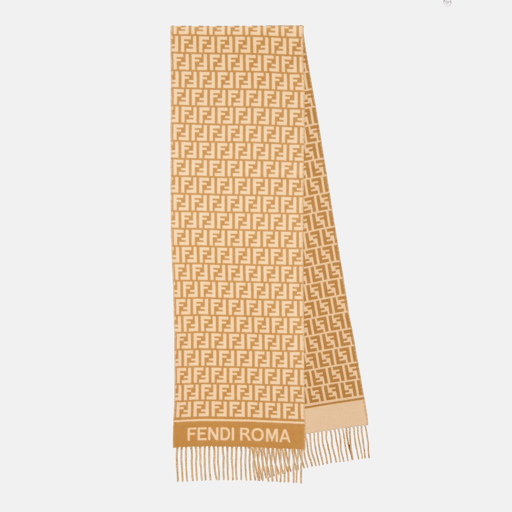 Image de l'article Écharpe FF marron de la marque Fendi pour Femme - Saison Automne-Hiver 2025 - Vue de Face