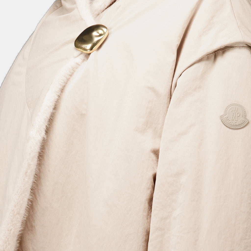 Vestes Giacca Teddy Down Chardonneret Reversibile 2-in-1 Moncler Beige Femme