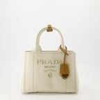 Bolsas de mão e de ombro Saco Tote em Lona Prada Bege Femme