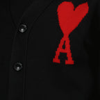 Maille Cardigan Ami de coeur oversize Ami PARIS Noir Unisexe