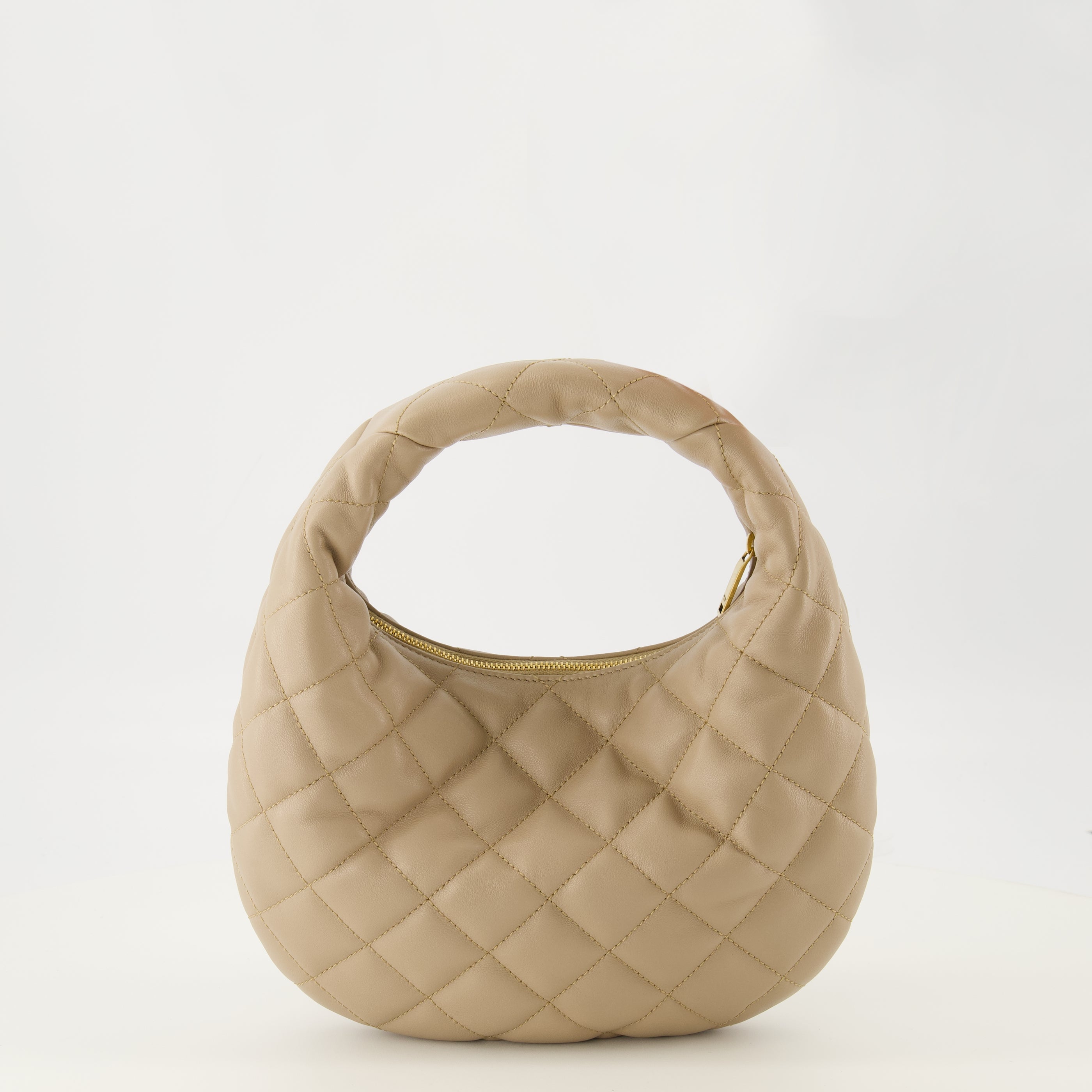 Image de l'article Sac Icarino en cuir nappa beige de la marque Saint Laurent pour Femme - Saison Printemps-Été 2026 - Vue de Dos