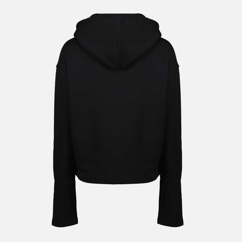 Immagine della felpa nera con zip e cappuccio del marchio Ami PARIS per donna - Stagione Primavera-Estate 2026 - Vista Posteriore