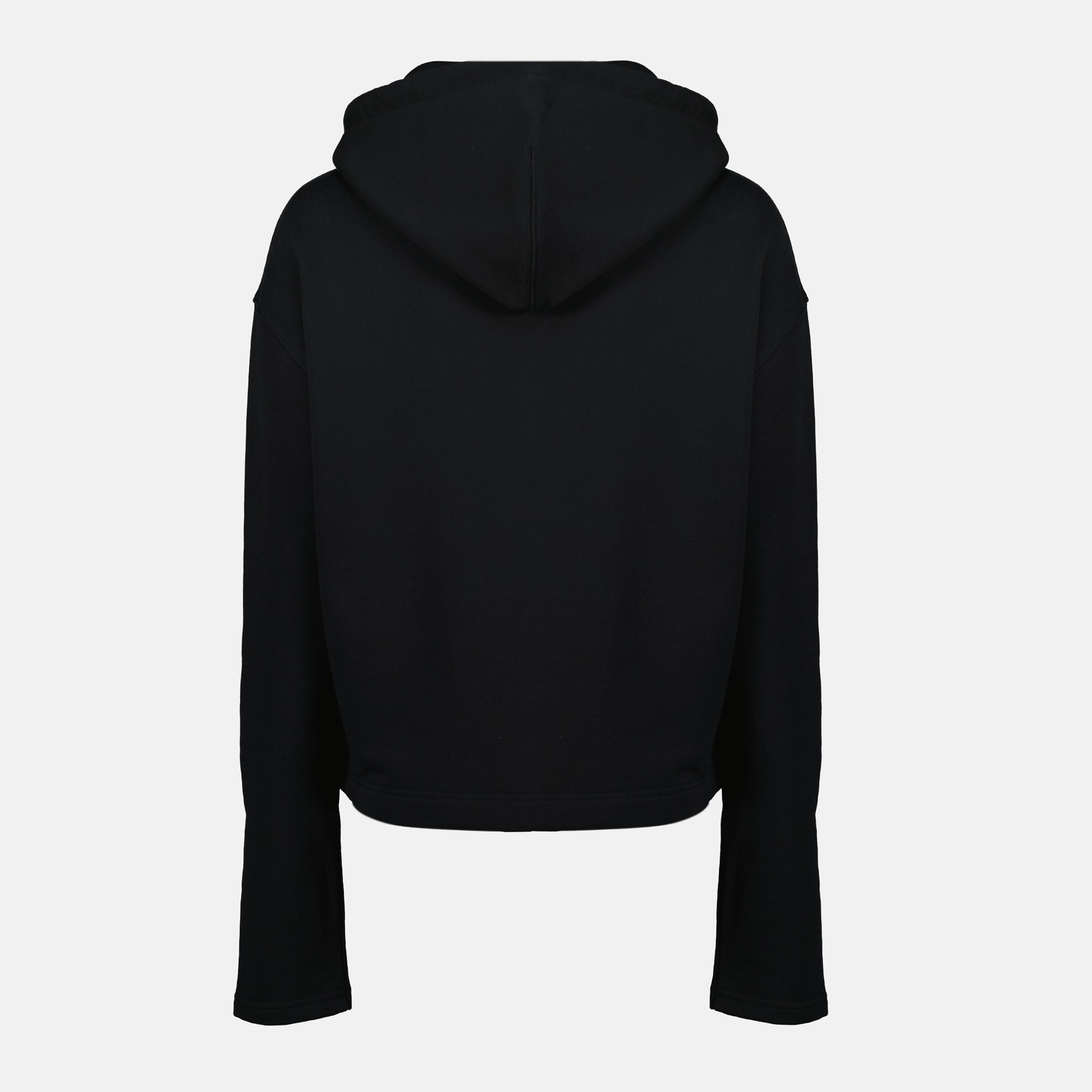 Image de l'article Sweat zippé noir à capuche de la marque Ami PARIS pour Femme - Saison Printemps-Été 2026 - Vue de Dos