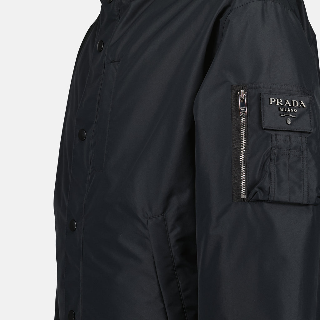 Manteaux Doudoune en Re-Nylon Prada Noir Homme