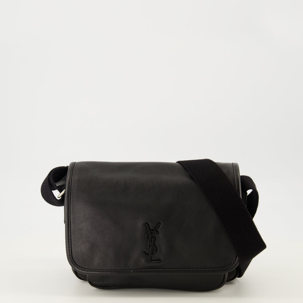 Image de l'article Petit sac Niki en cuir noir de la marque Saint Laurent pour Homme - Saison Printemps-Été 2026 - Vue de Face