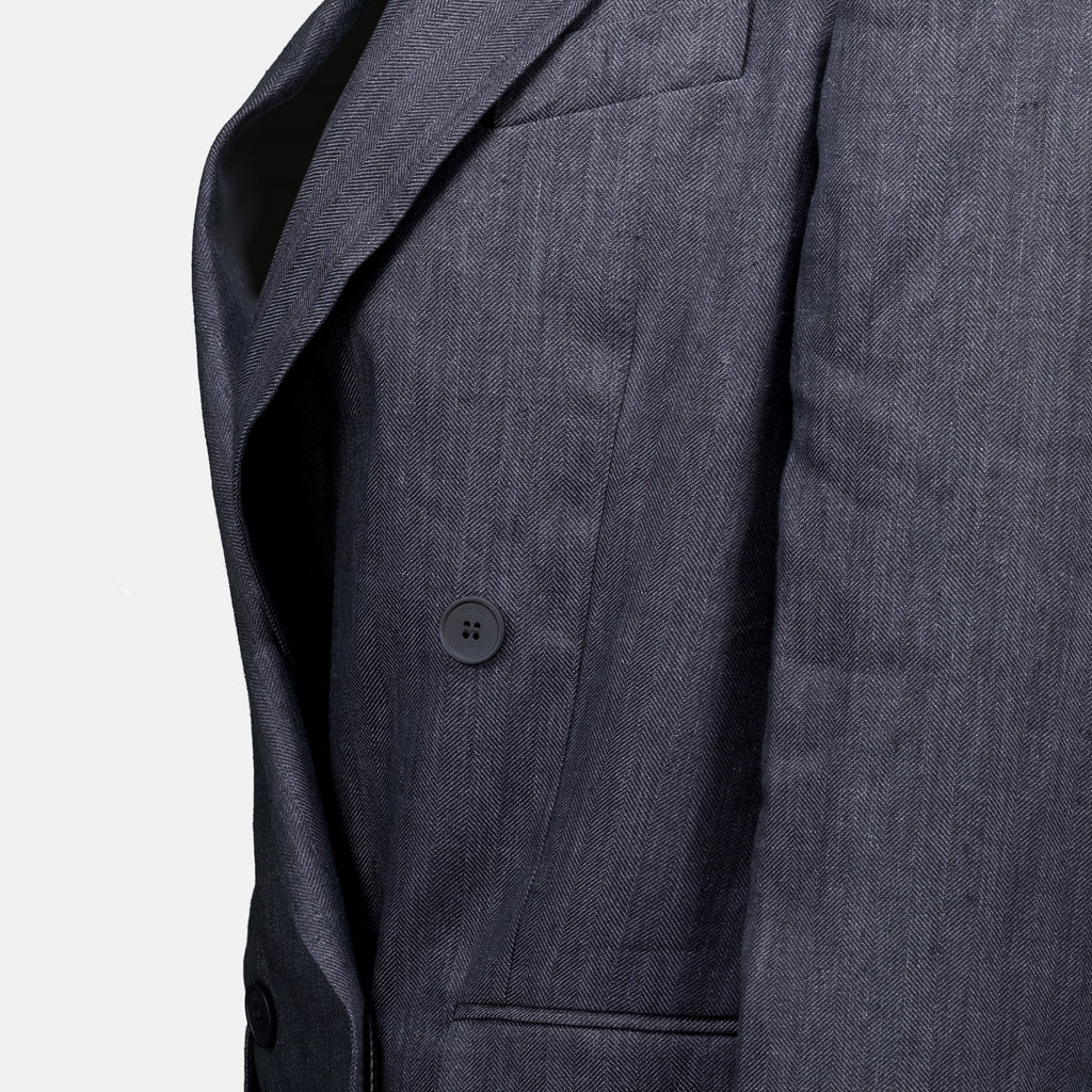 Vestes Blazer in Lino Chevron Grigio Max Mara Gris Femme