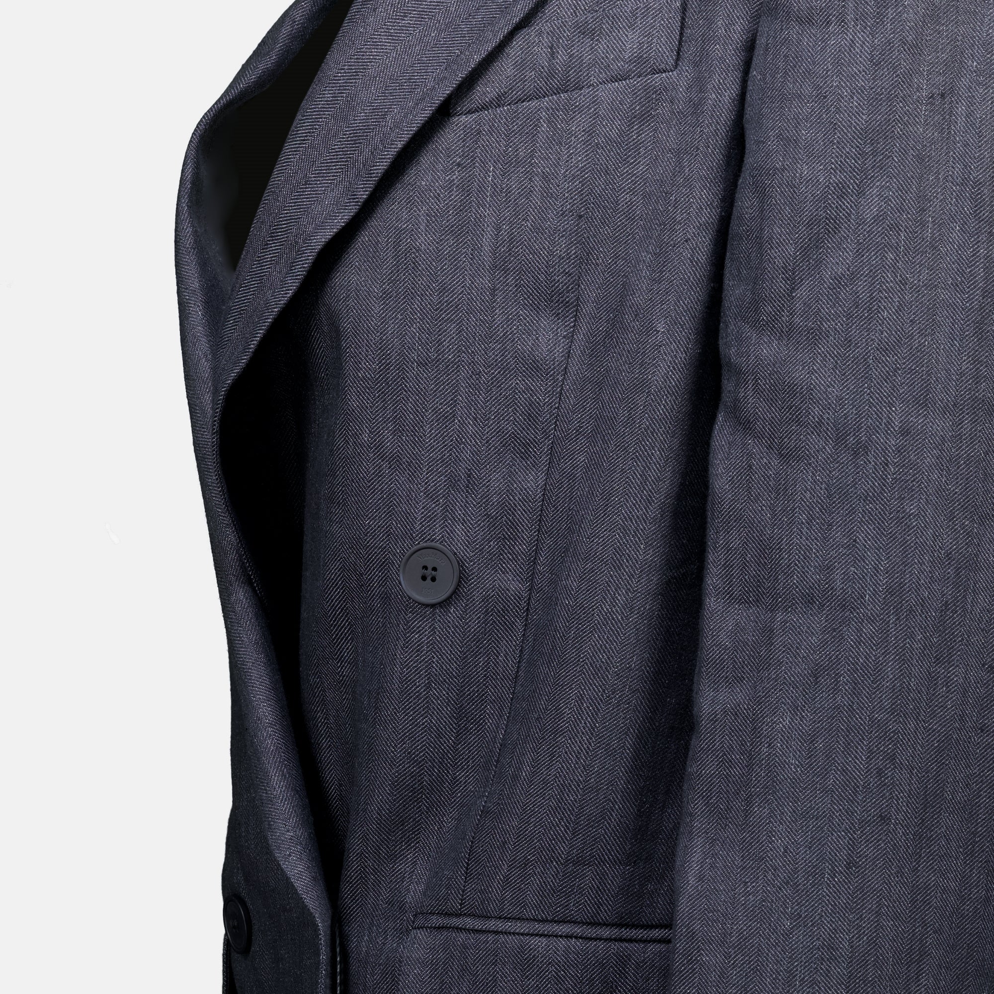 Vestes Blazer en lin chevron gris Max Mara Gris Femme