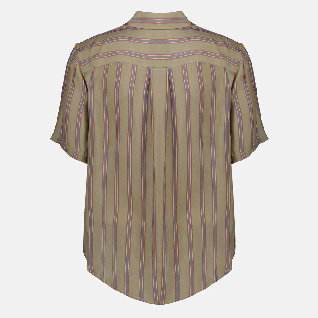 Image of the Cassandre striped cotton shirt by Saint Laurent for Men - Spring-Summer 2026 - Back View