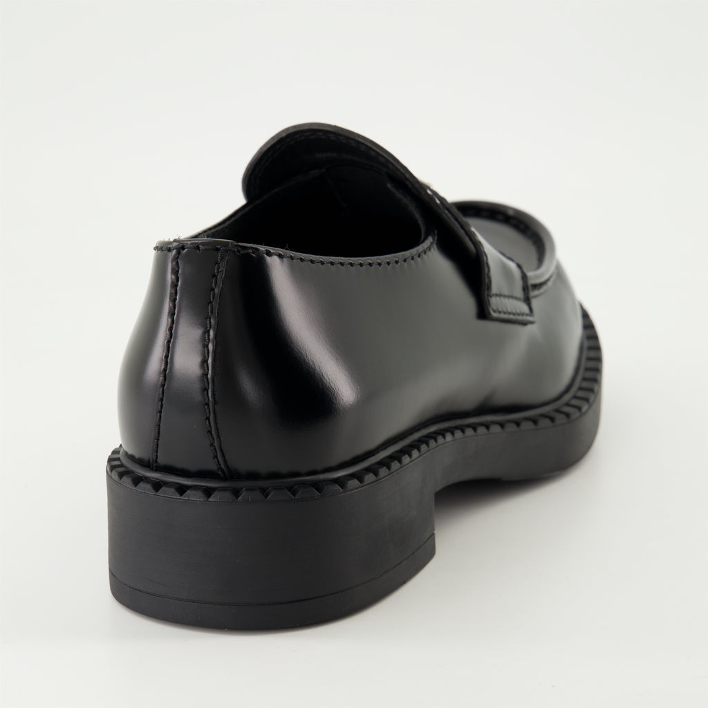 Mocassins Mocassins Chocolate en cuir Prada Noir Homme