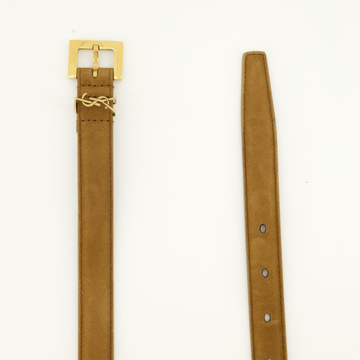 Ceintures Ceinture Cassandre en daim marron Saint Laurent Marron Femme