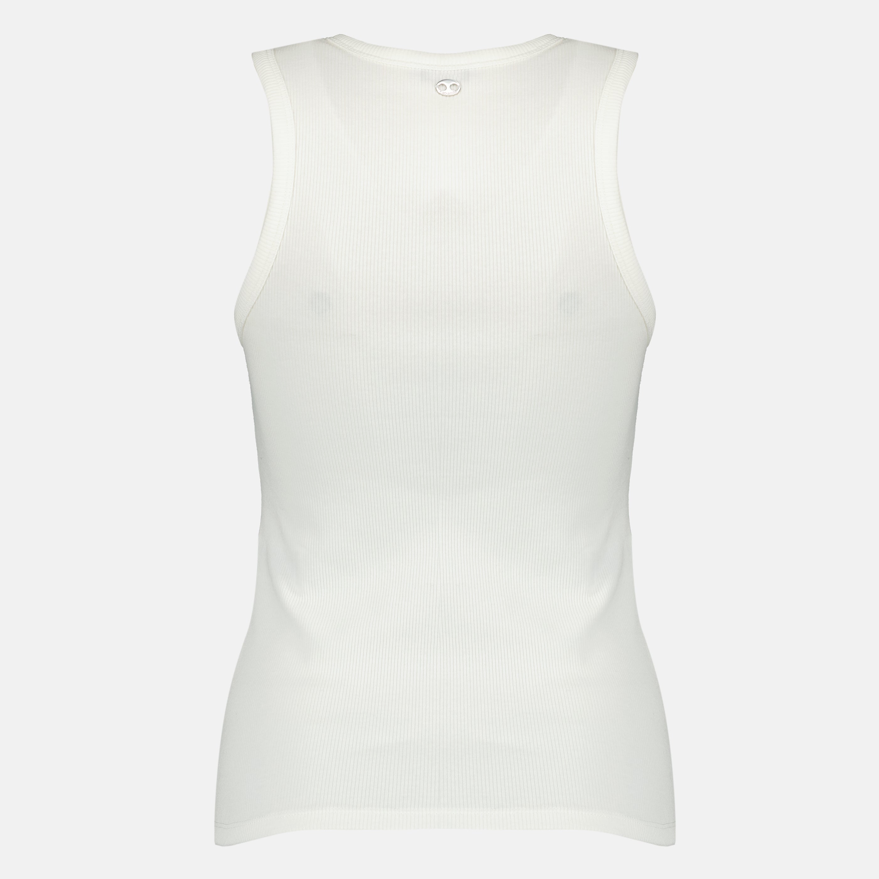 ブランドRabanneの女性用ホワイトコットンタンクトップの記事の画像 - 2026年春夏シーズン - 後面のビュー