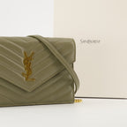 Umhängetaschen Kettenumschlagbörse Saint Laurent Kaki Frauen
