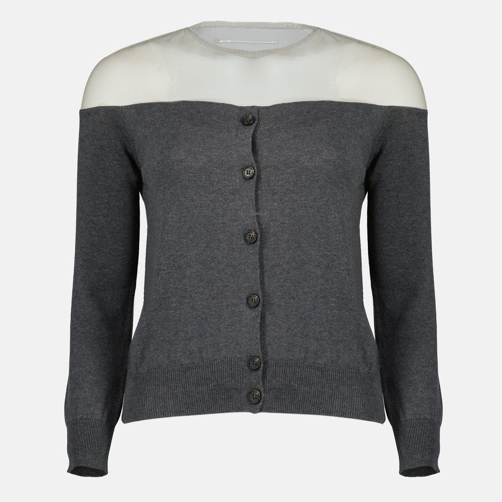 Maille Cardigan de punto gris Mm6 Gris Femme