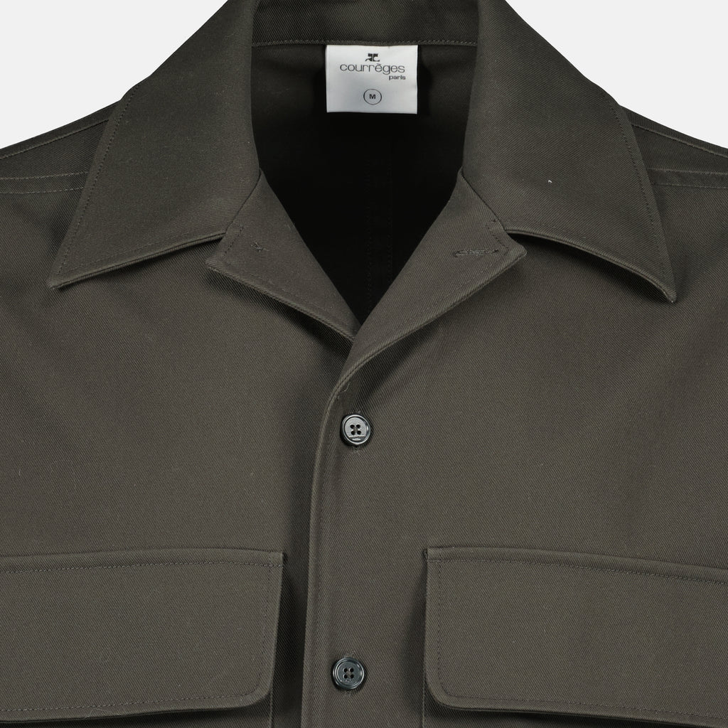 Immagine della camicia skater grigia del marchio Courrèges per uomo - Stagione Primavera-Estate 2026 - Vista Dettagliata_2