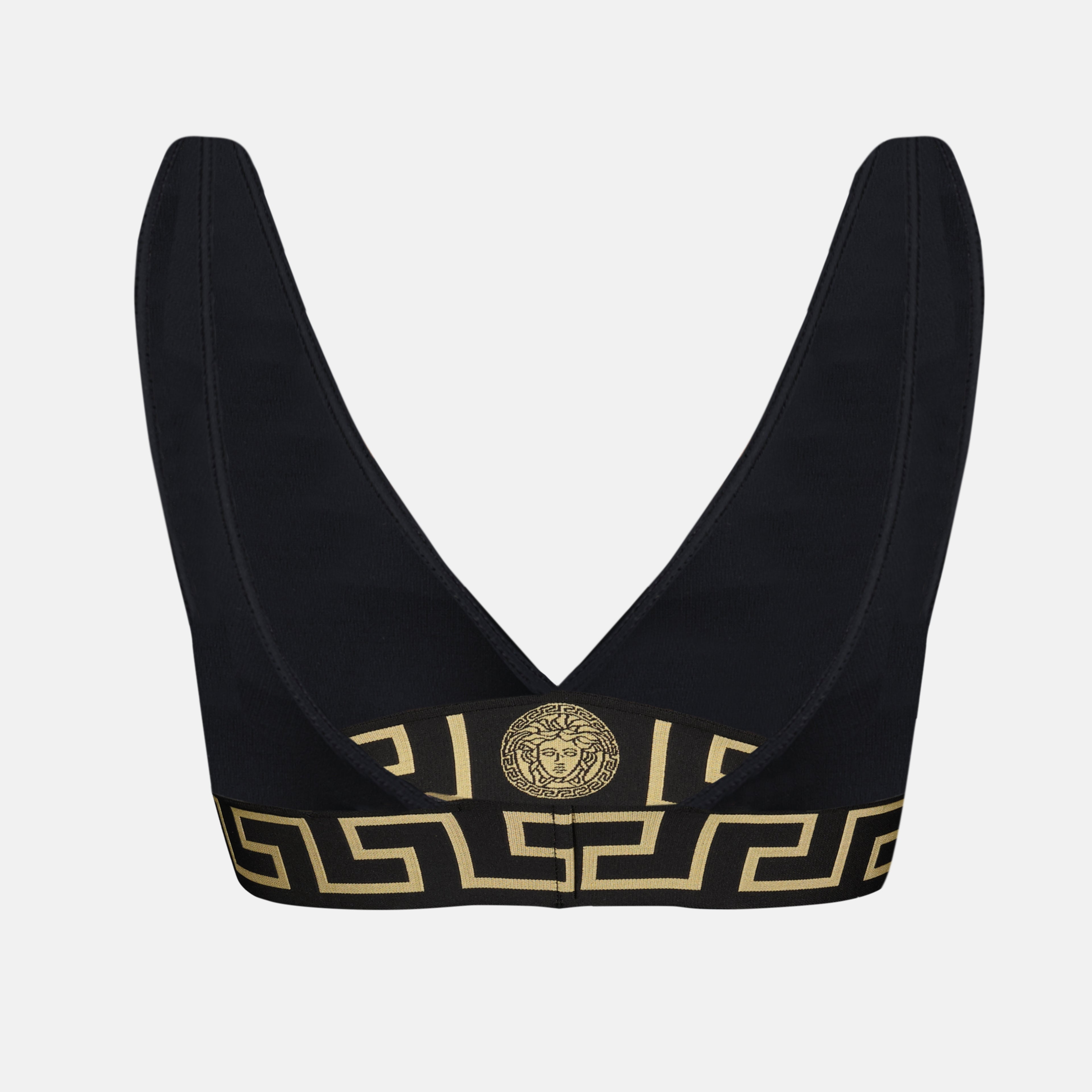 Beachwear Haut de maillot Bordure Greca Versace Noir Femme