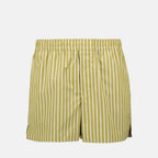 Shorts Calções Listrados Ami PARIS Cáqui Unissex