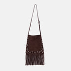 Sacs bandoulière Sac Nellcôte à franges Valentino Garavani Marron Femme