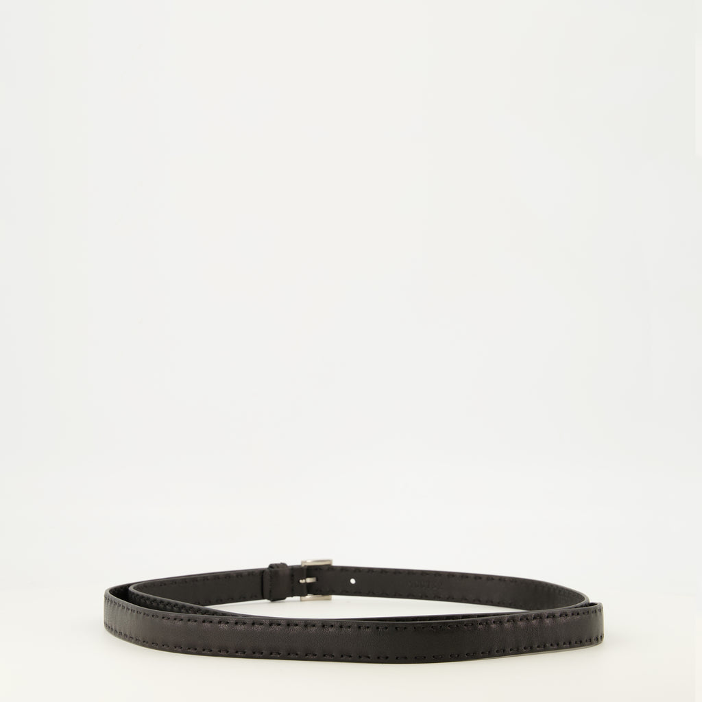 Ceintures Schwarzer Nappa-Leder-Gürtel Prada Noir Femme