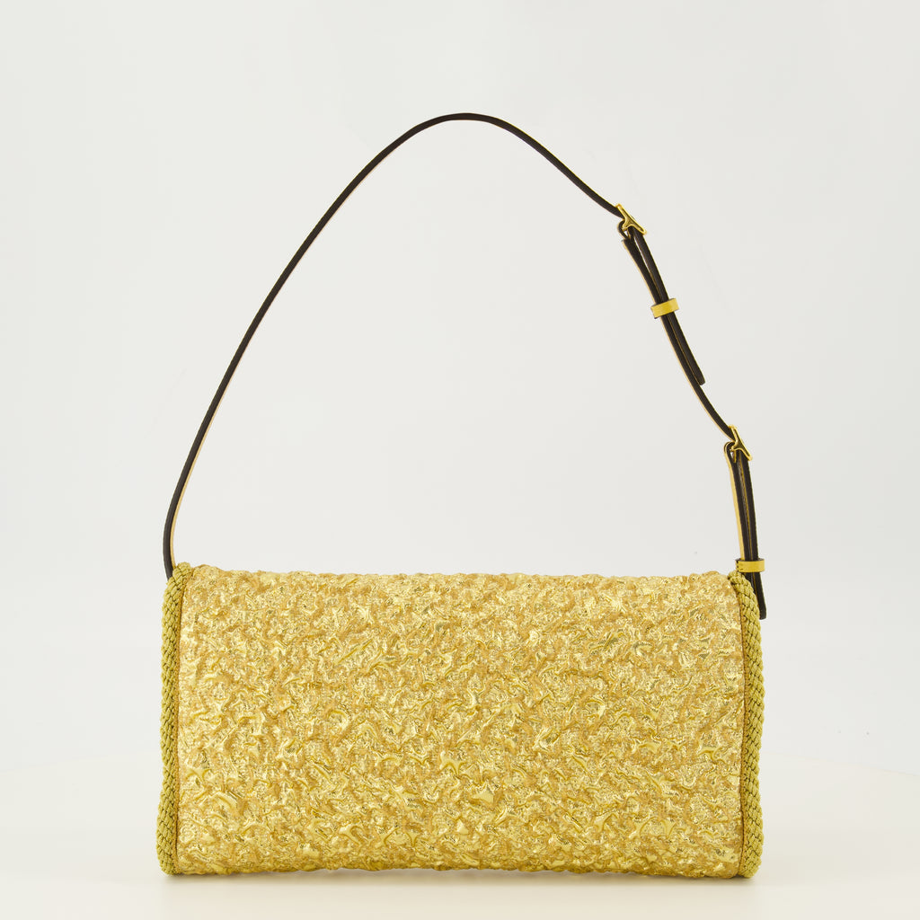 Image de l'article Petit sac DeVain en jacquard doré de la marque Valentino Garavani pour Femme - Saison Printemps-Été 2026 - Vue de Dos