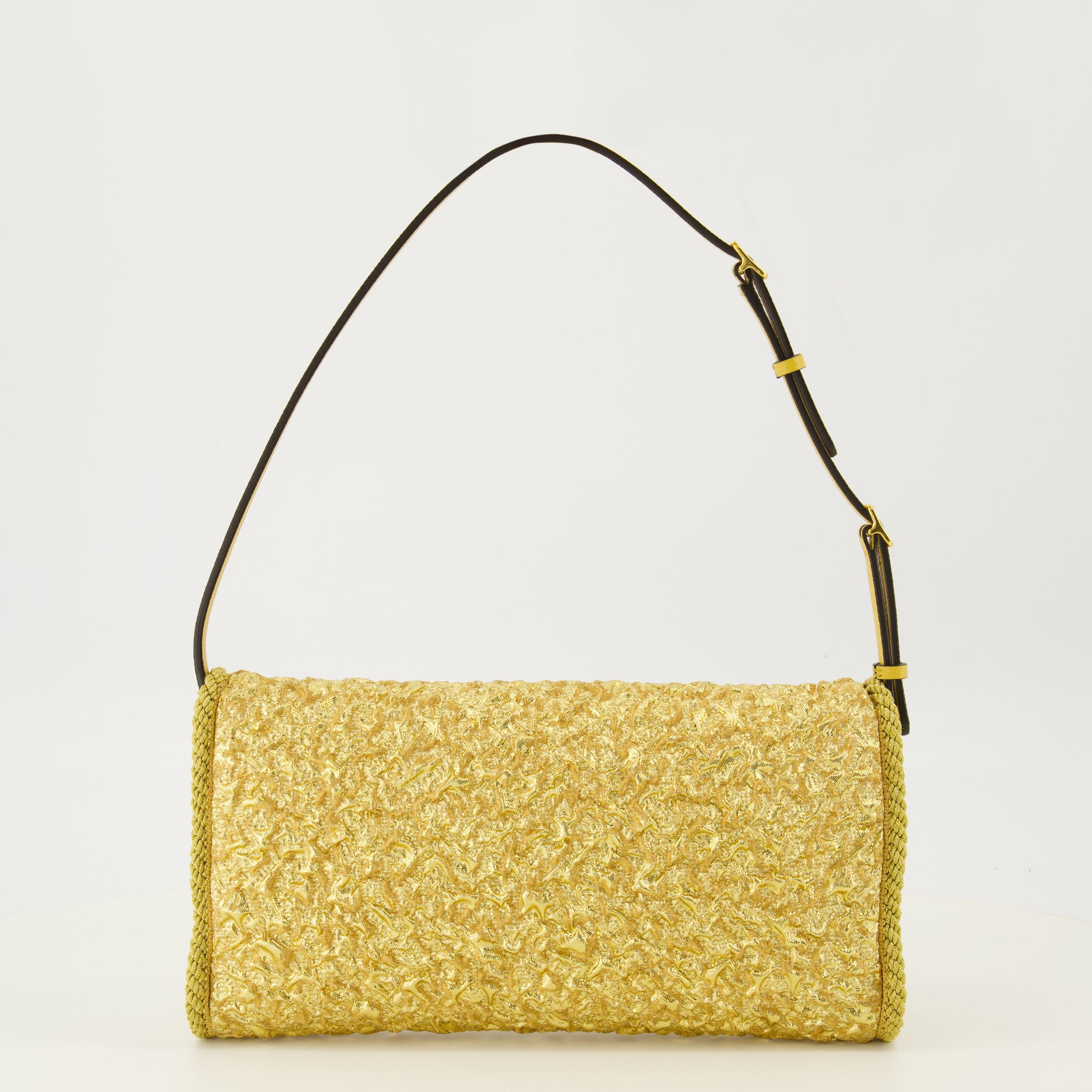 Image de l'article Petit sac DeVain en jacquard doré de la marque Valentino Garavani pour Femme - Saison Printemps-Été 2026 - Vue de Dos