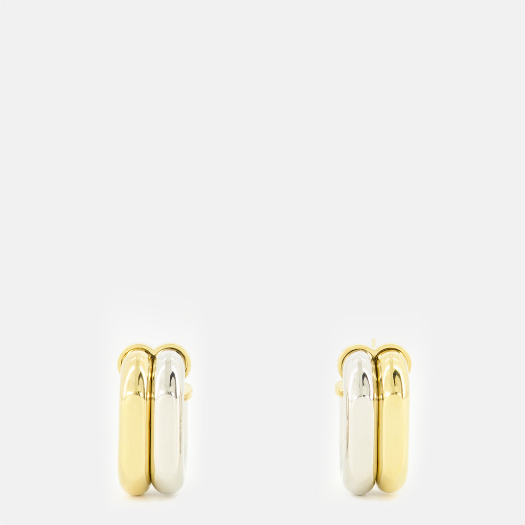 Image de l'article Boucles d'oreilles XL Link bicolore de la marque Rabanne pour Femme - Saison Printemps-Été 2026 - Vue de Face