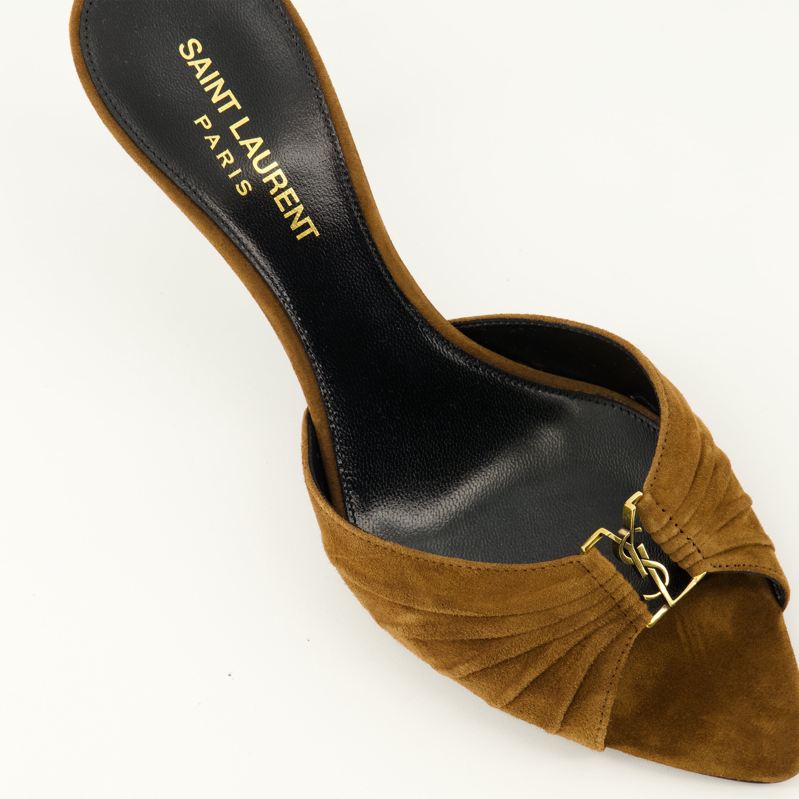 Chaussures ouvertes Mules Babylone marron en suède Saint Laurent Marron Femme