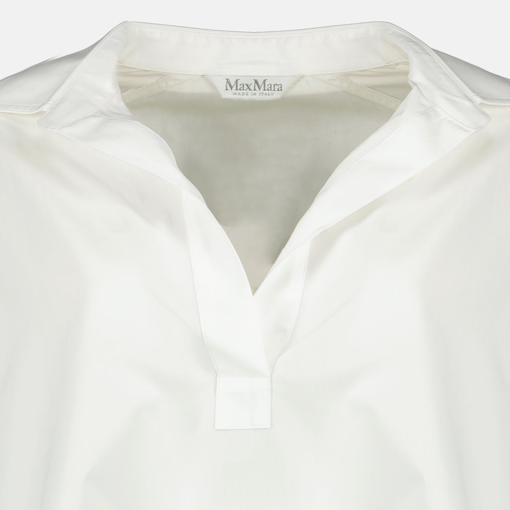 Immagine dell'articolo Blusa bianca in popeline di cotone di Max Mara per Donna - Stagione Primavera-Estate 2026 - Vista Dettagliata 1