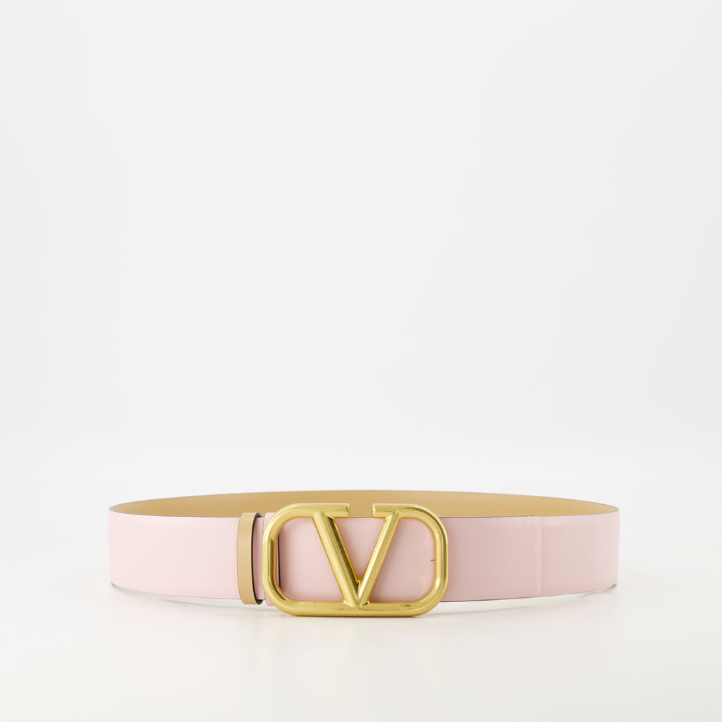 Cintos Ceinture VLogo Réversible Valentino Garavani Rosa Femme