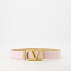 Cintos Ceinture VLogo Réversible Valentino Garavani Rosa Femme