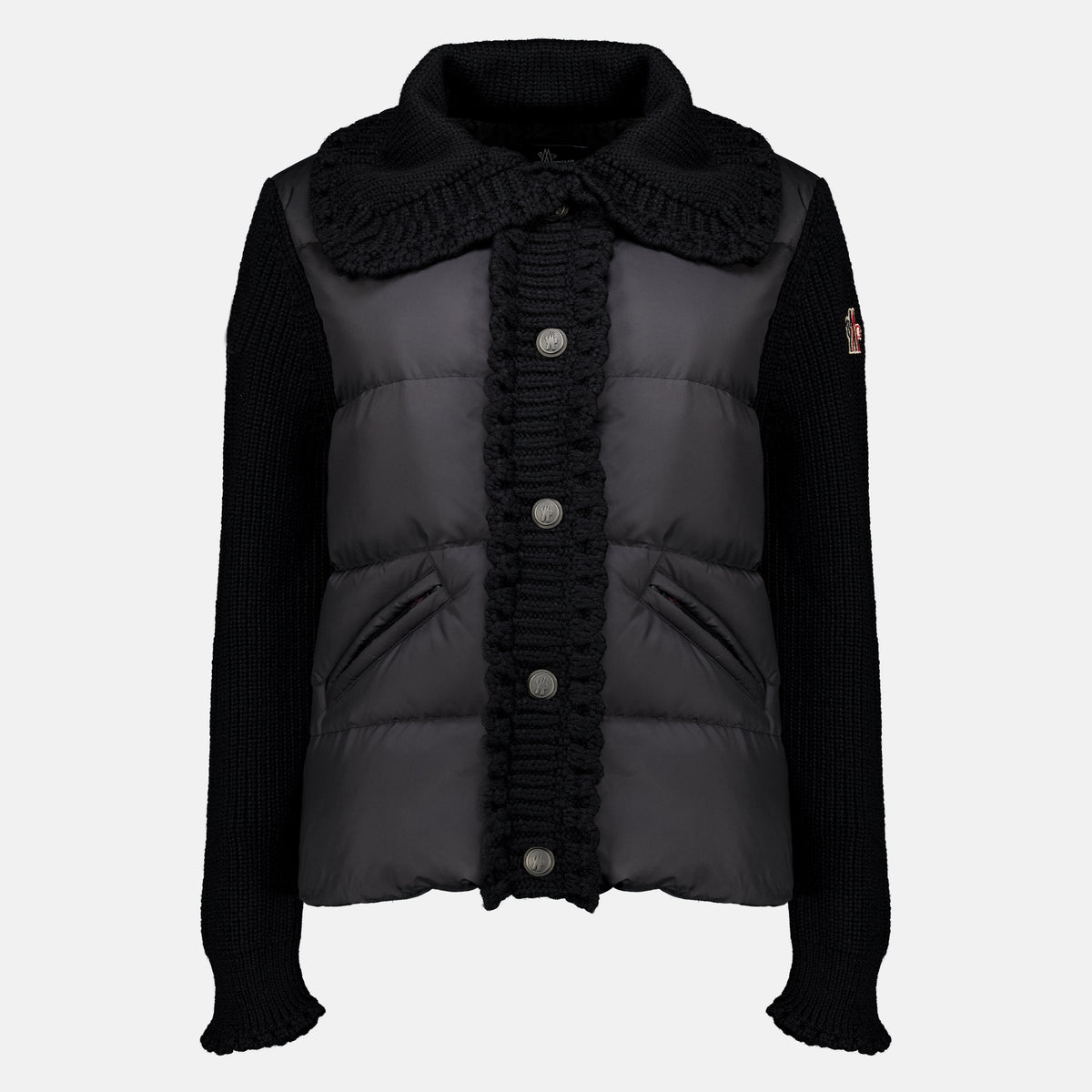 Vestes Cardigan bi-matière matelassé Moncler Grenoble Noir Femme